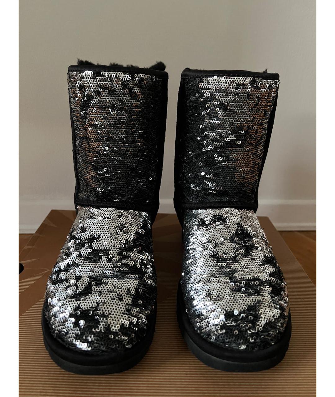 UGG AUSTRALIA Черные кожаные сапоги, фото 2