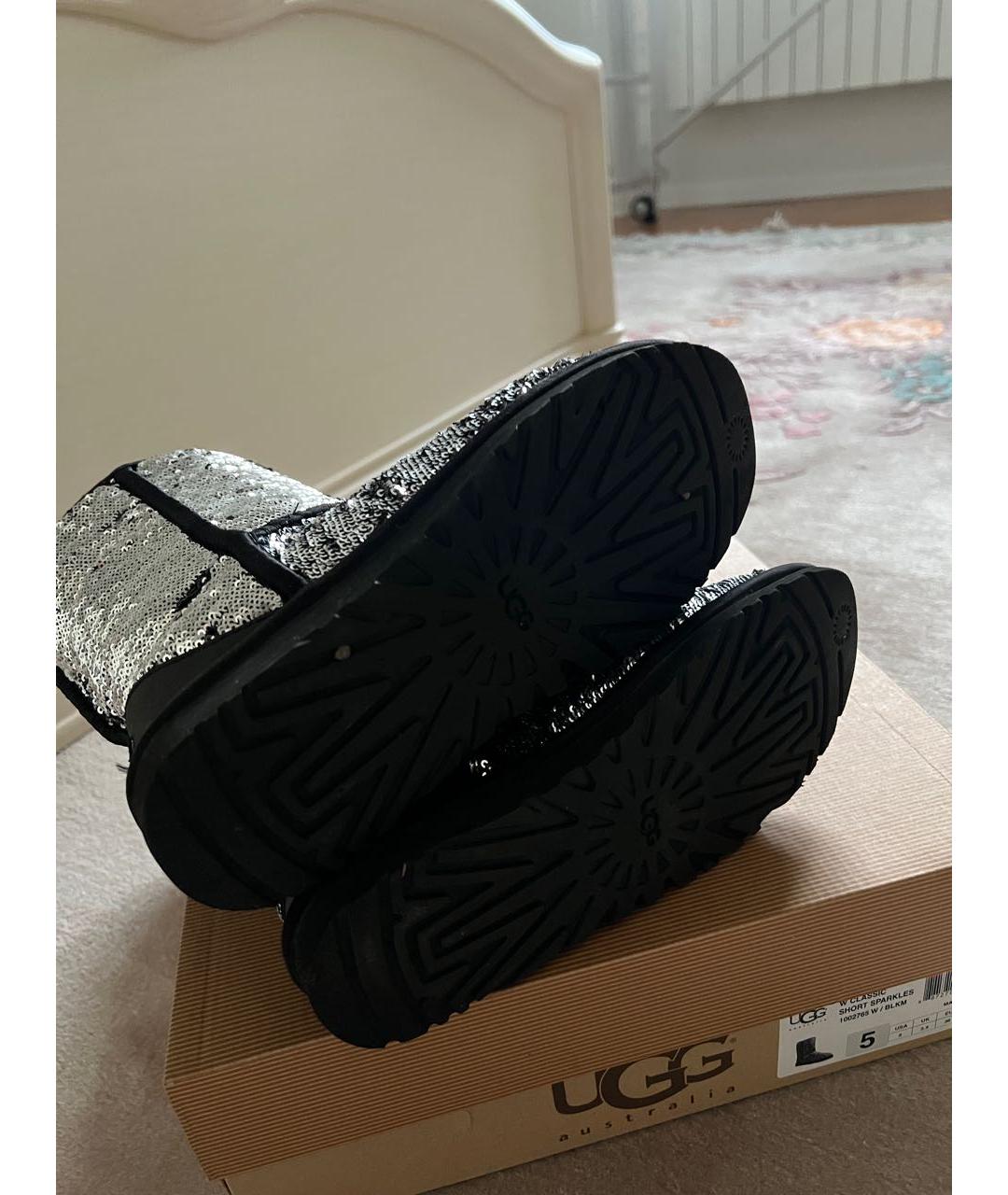 UGG AUSTRALIA Черные кожаные сапоги, фото 6