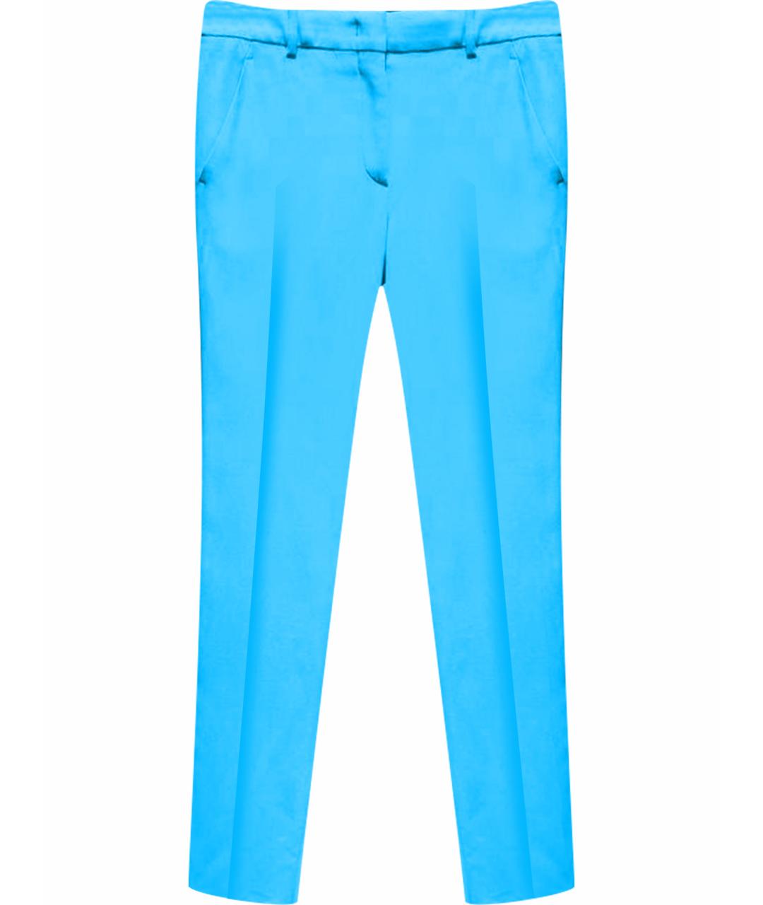 EMILIO PUCCI Голубые хлопковые прямые брюки, фото 1