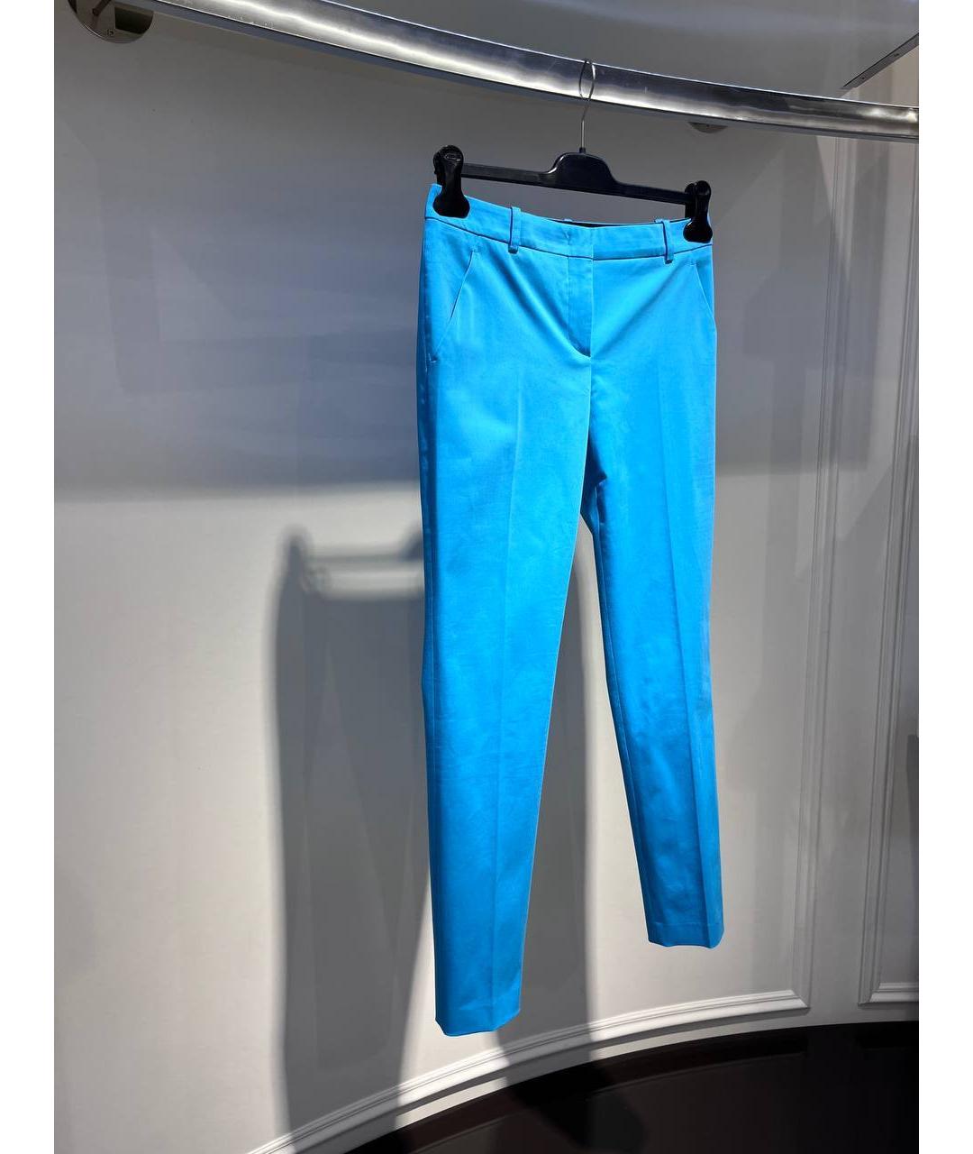 EMILIO PUCCI Голубые хлопковые прямые брюки, фото 2