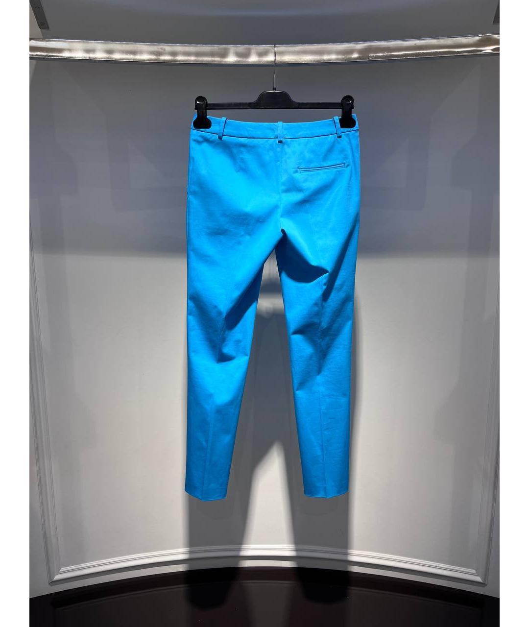 EMILIO PUCCI Голубые хлопковые прямые брюки, фото 3