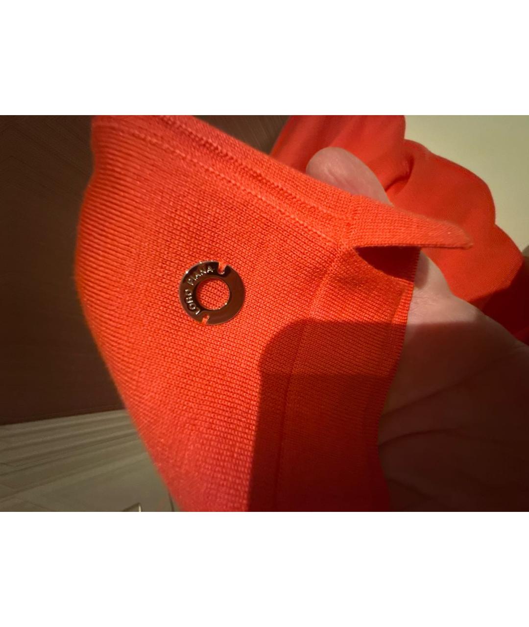 LORO PIANA Оранжевая шелковая футболка, фото 3