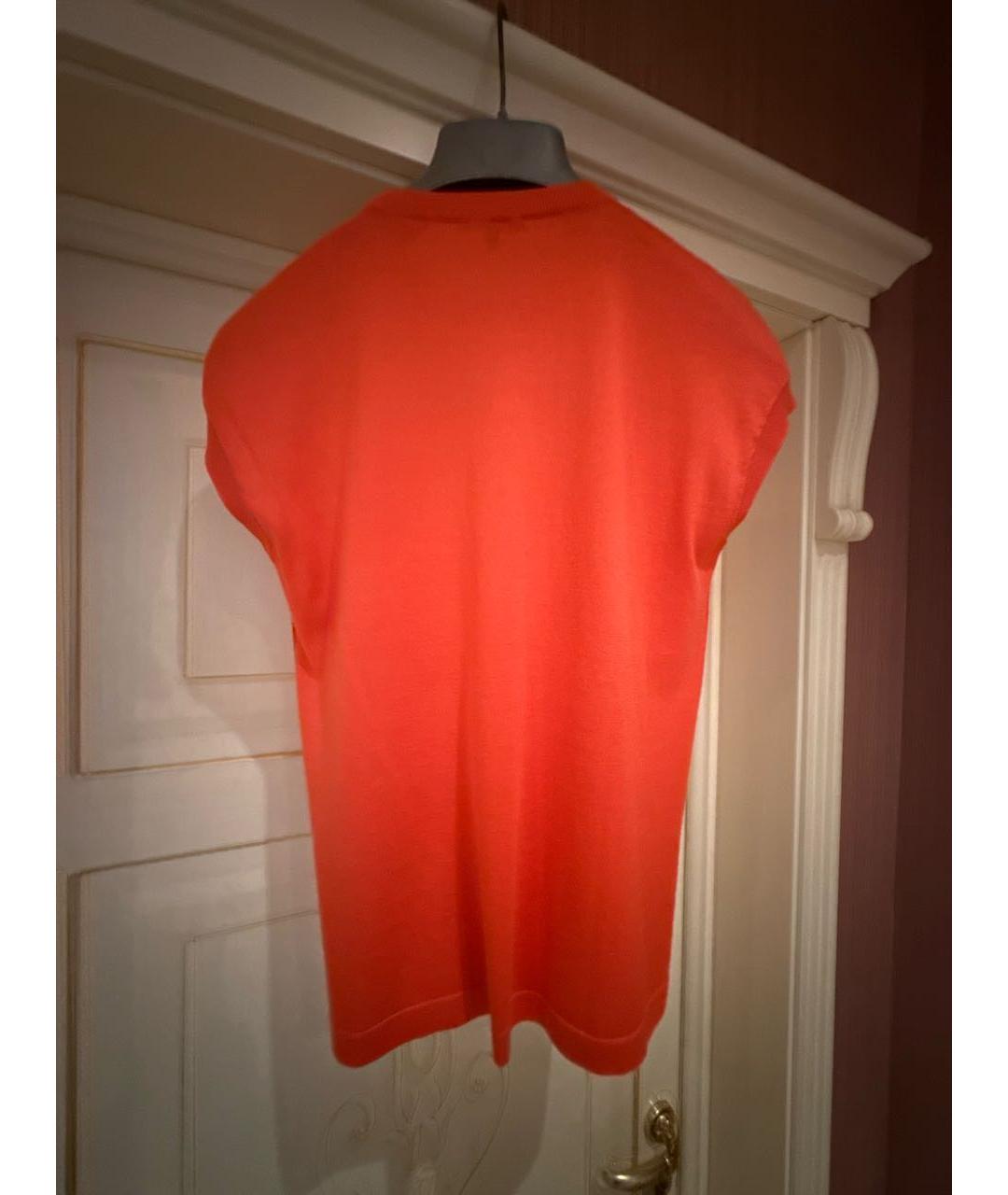 LORO PIANA Оранжевая шелковая футболка, фото 2