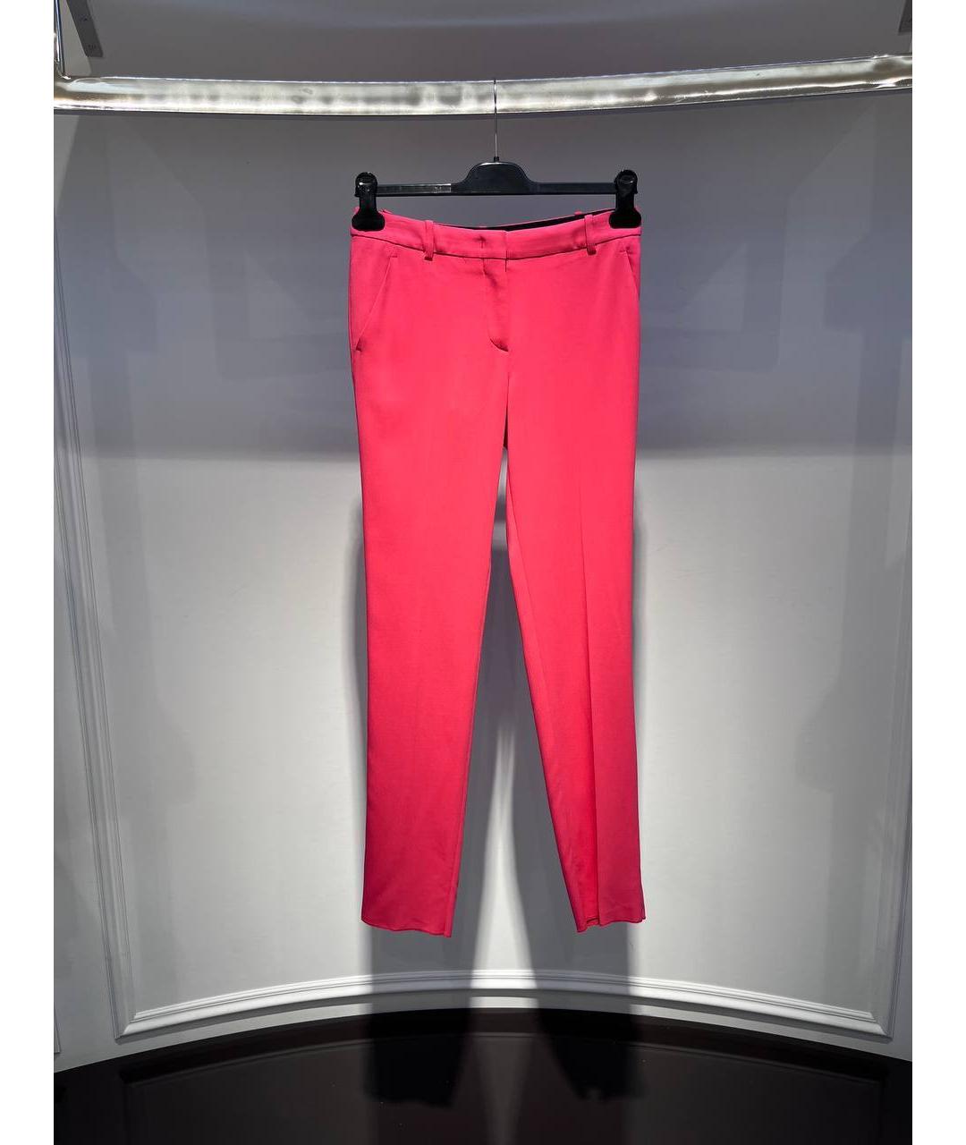 EMILIO PUCCI Розовые хлопковые прямые брюки, фото 4