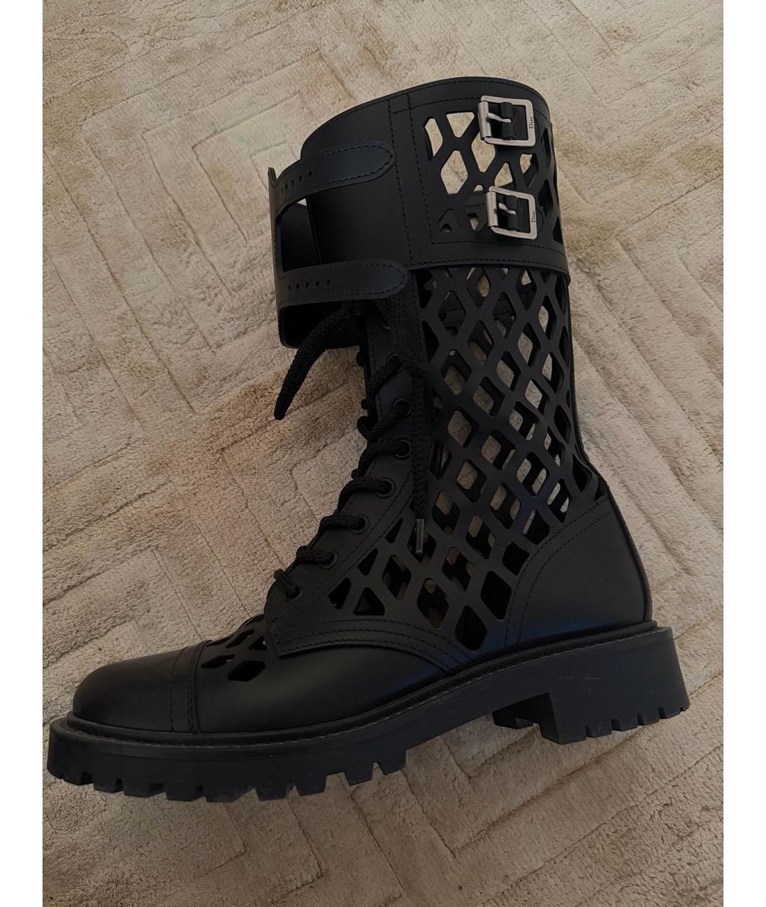 CHRISTIAN DIOR Черные кожаные ботинки, фото 6