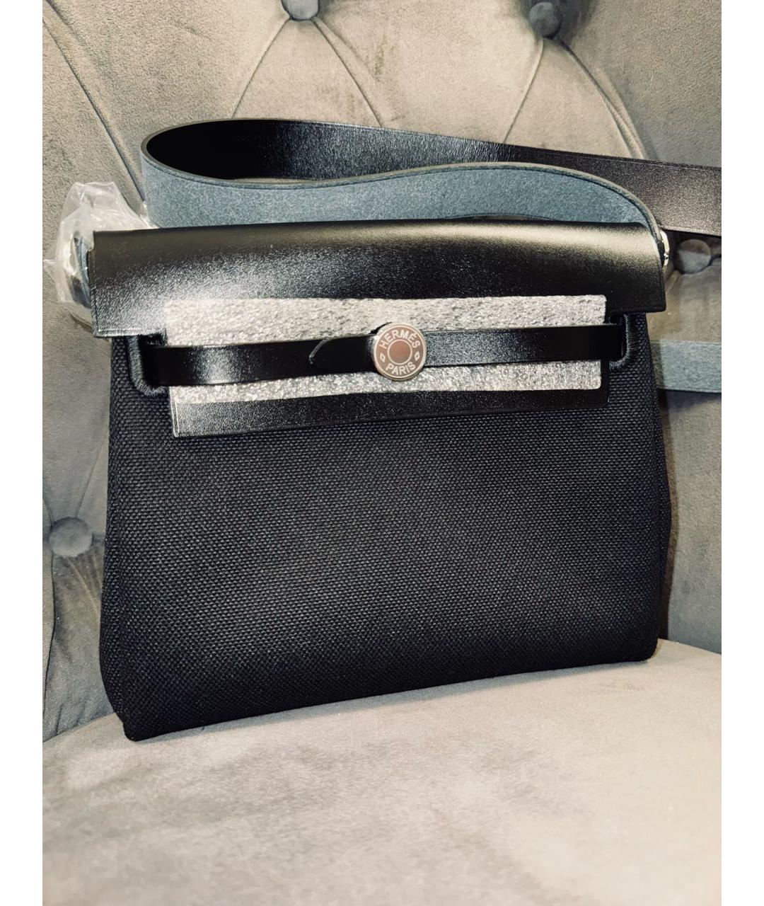 HERMES Черная тканевая сумка через плечо, фото 6