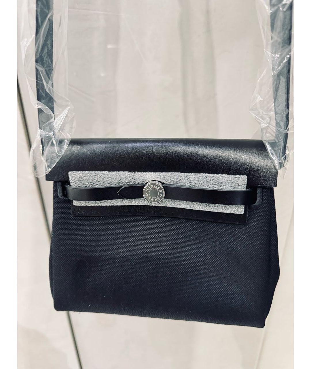 HERMES Черная тканевая сумка через плечо, фото 5