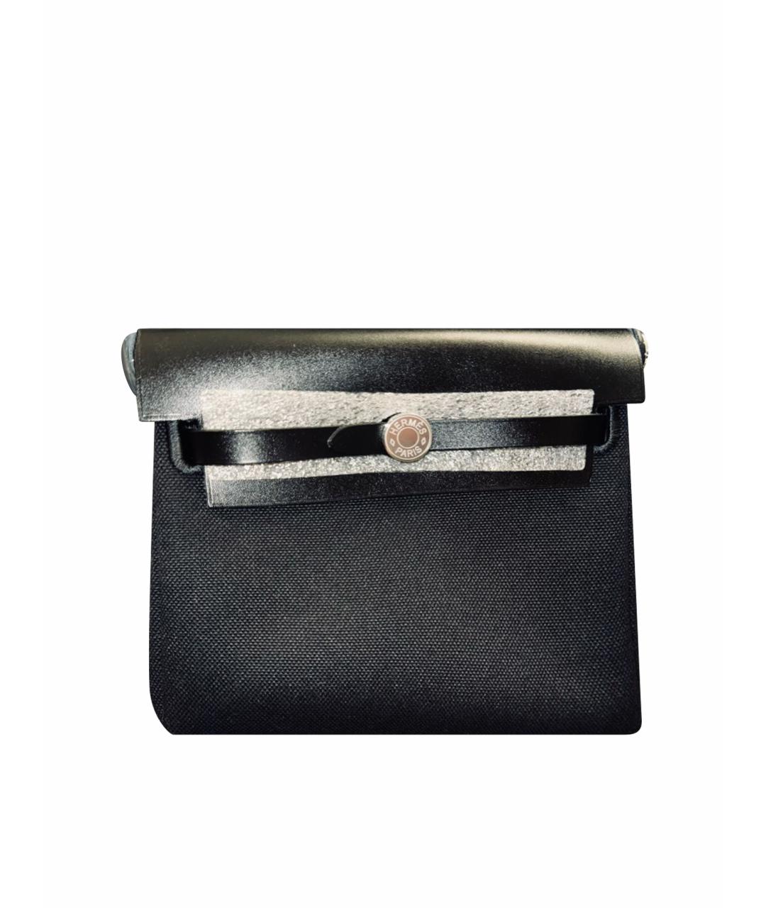 HERMES Черная тканевая сумка через плечо, фото 1