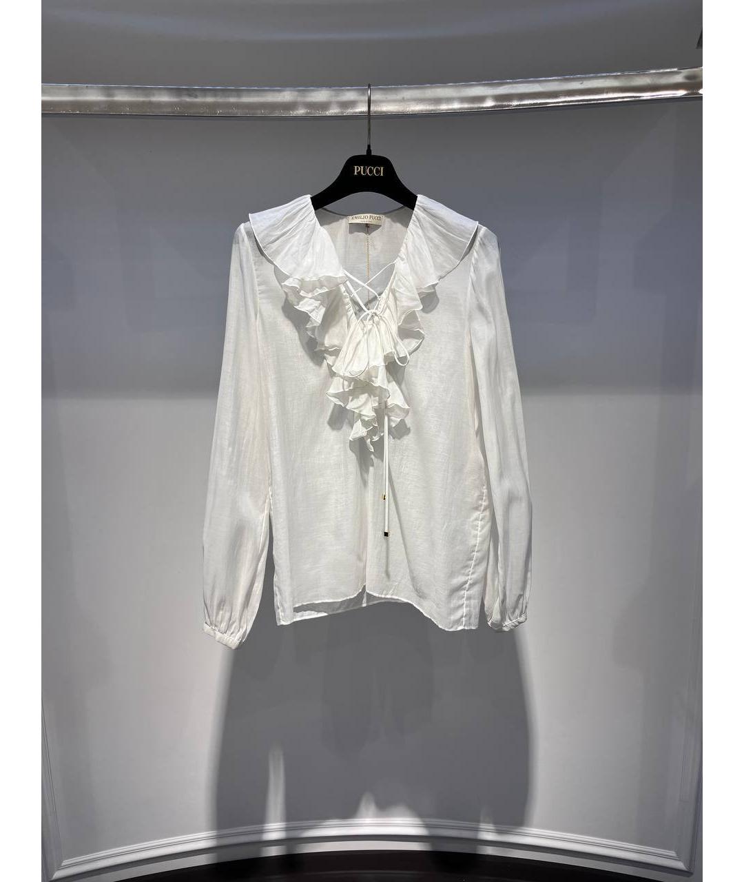 EMILIO PUCCI Белая хлопковая блузы, фото 4
