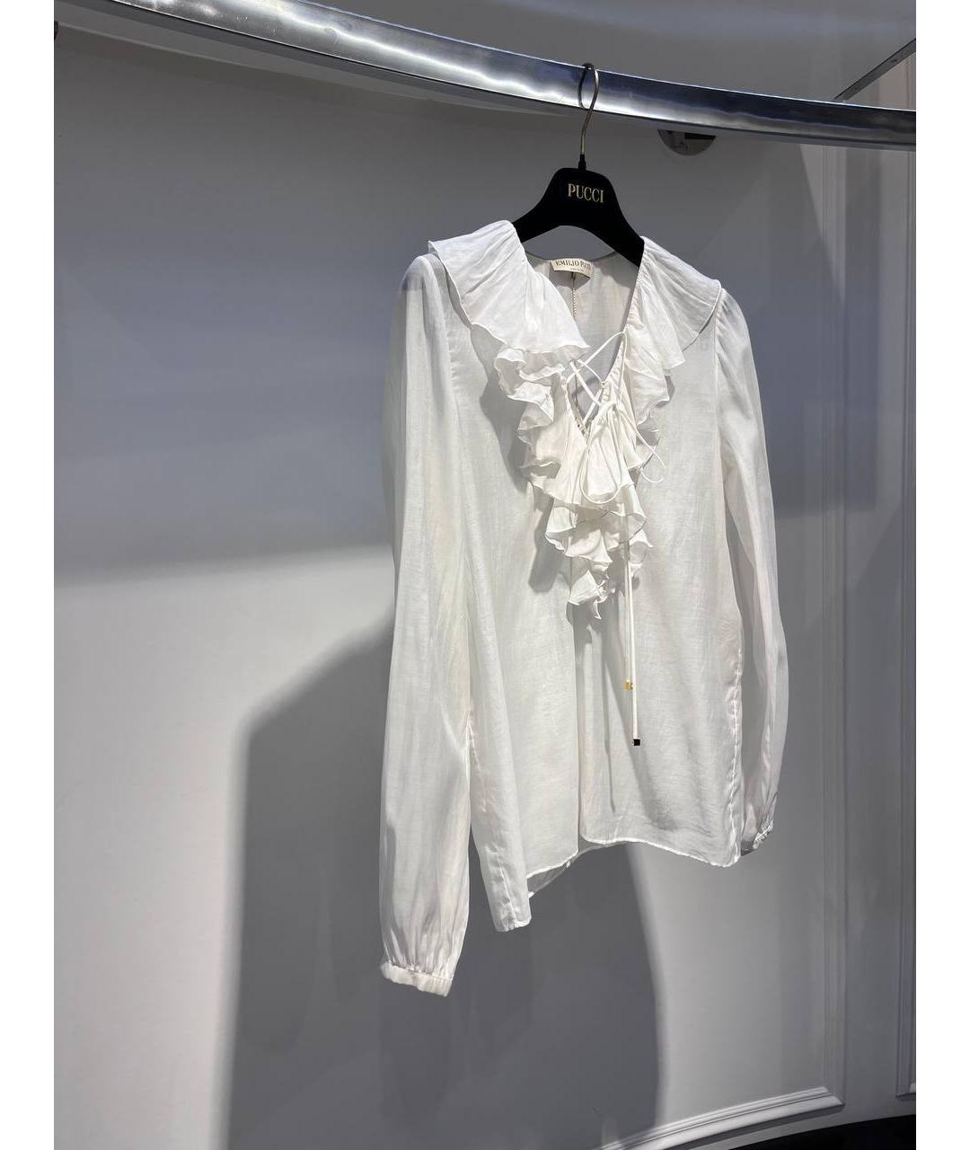 EMILIO PUCCI Белая хлопковая блузы, фото 2