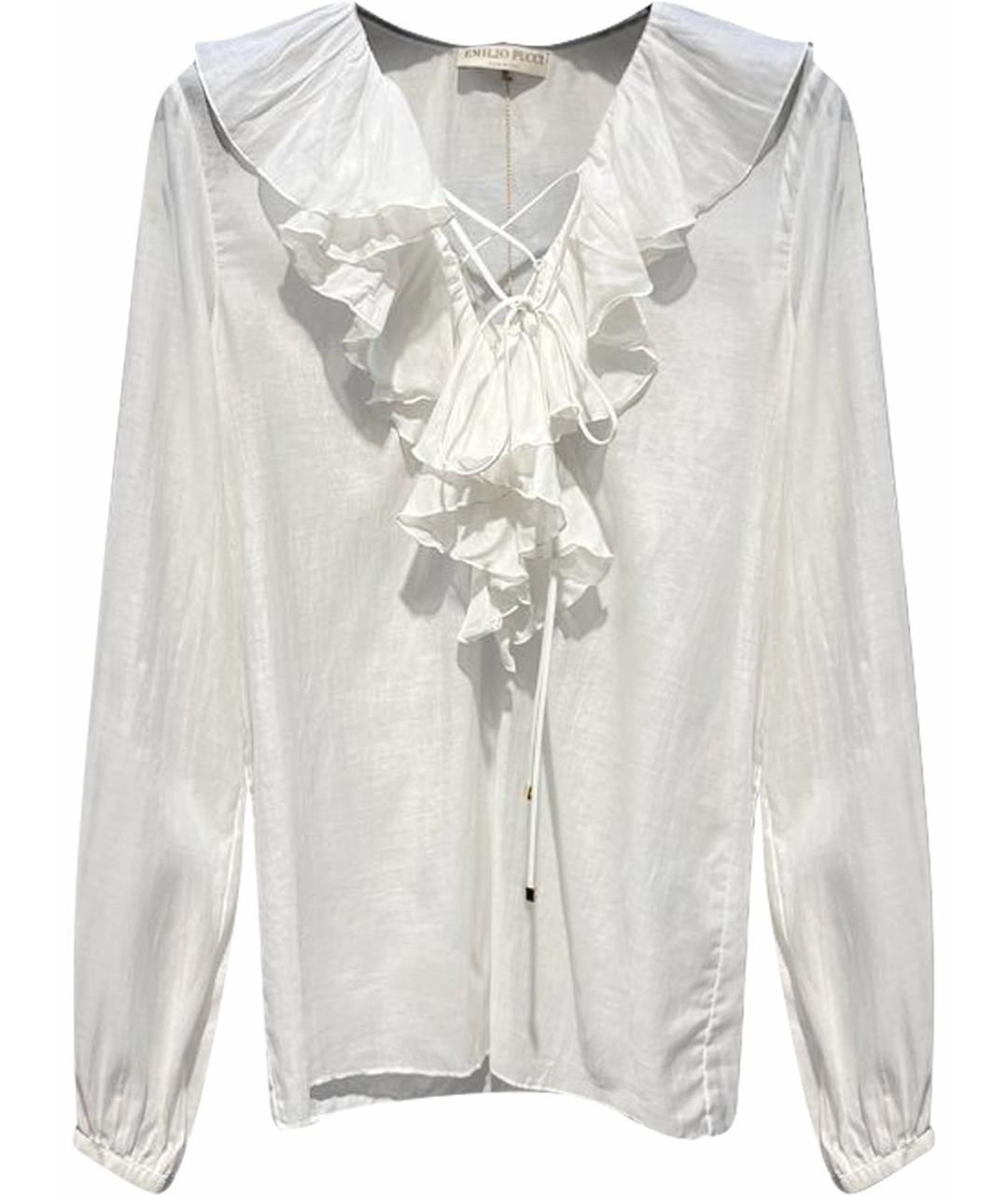 EMILIO PUCCI Белая хлопковая блузы, фото 1
