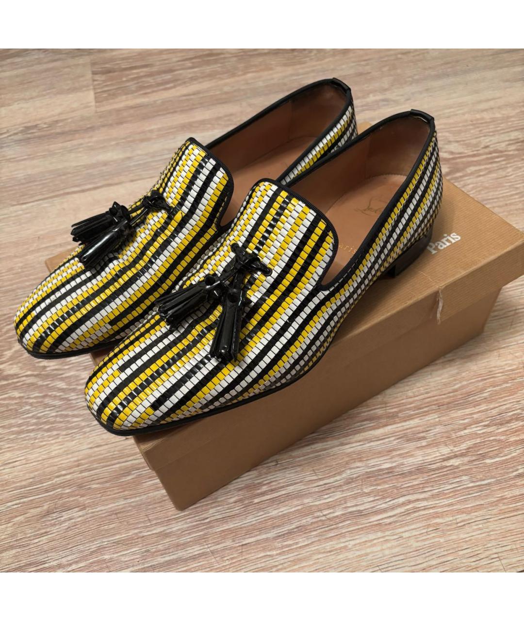 CHRISTIAN LOUBOUTIN Желтые кожаные туфли, фото 2