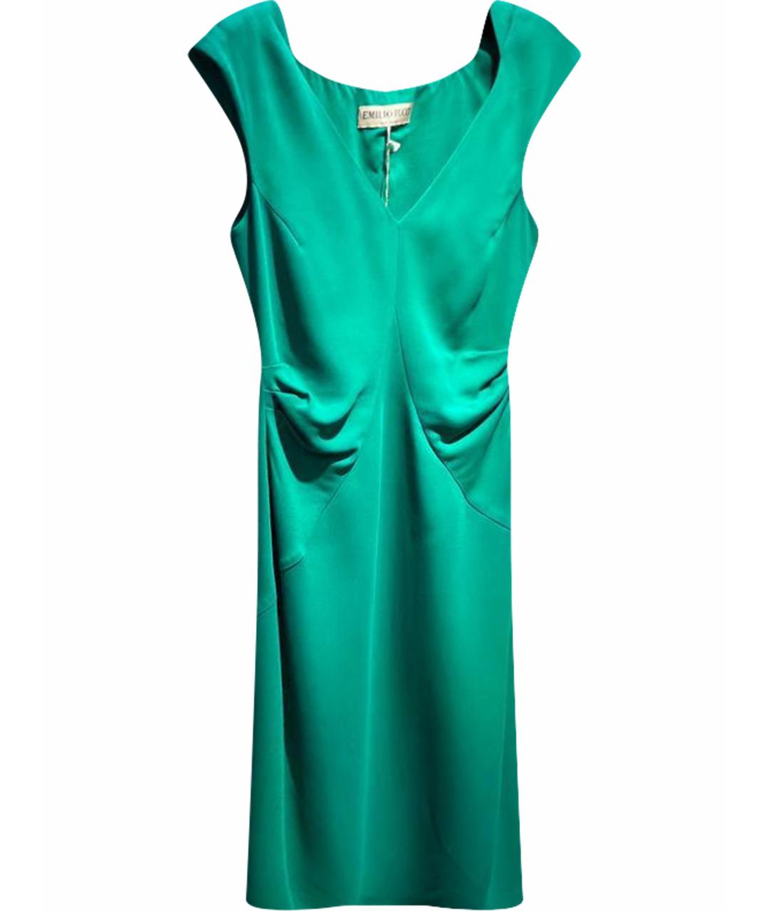 EMILIO PUCCI Зеленые шерстяное вечернее платье, фото 1