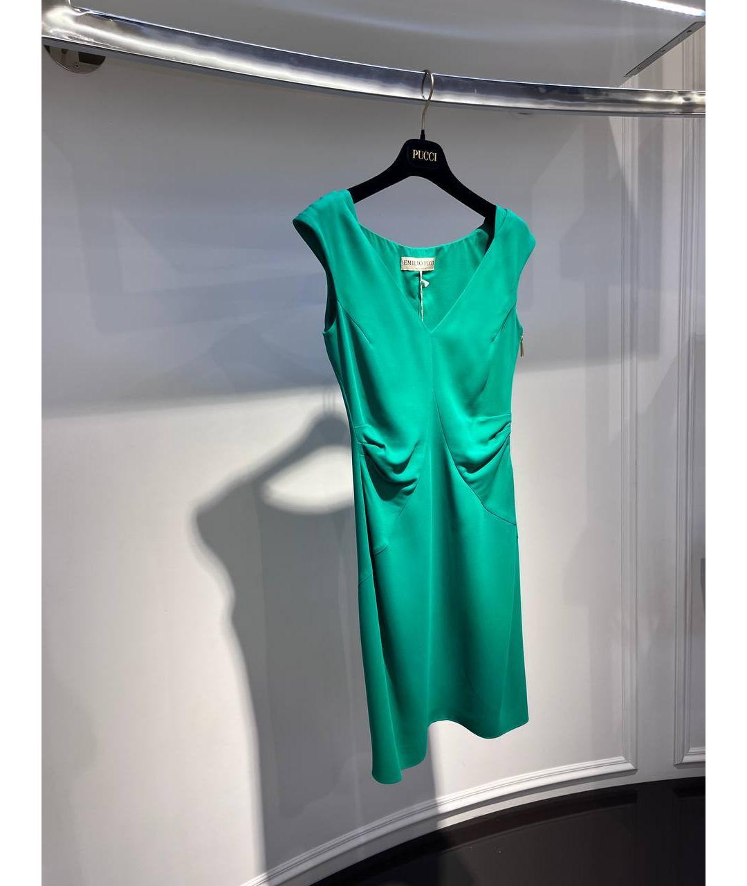 EMILIO PUCCI Зеленые шерстяное вечернее платье, фото 3