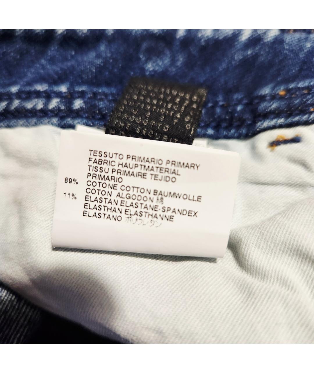 JUST CAVALLI Синие хлопко-эластановые джинсы слим, фото 9