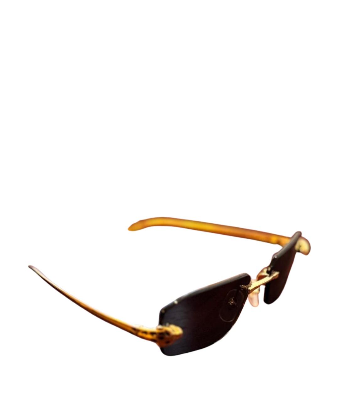 CARTIER Золотые металлические солнцезащитные очки, фото 1