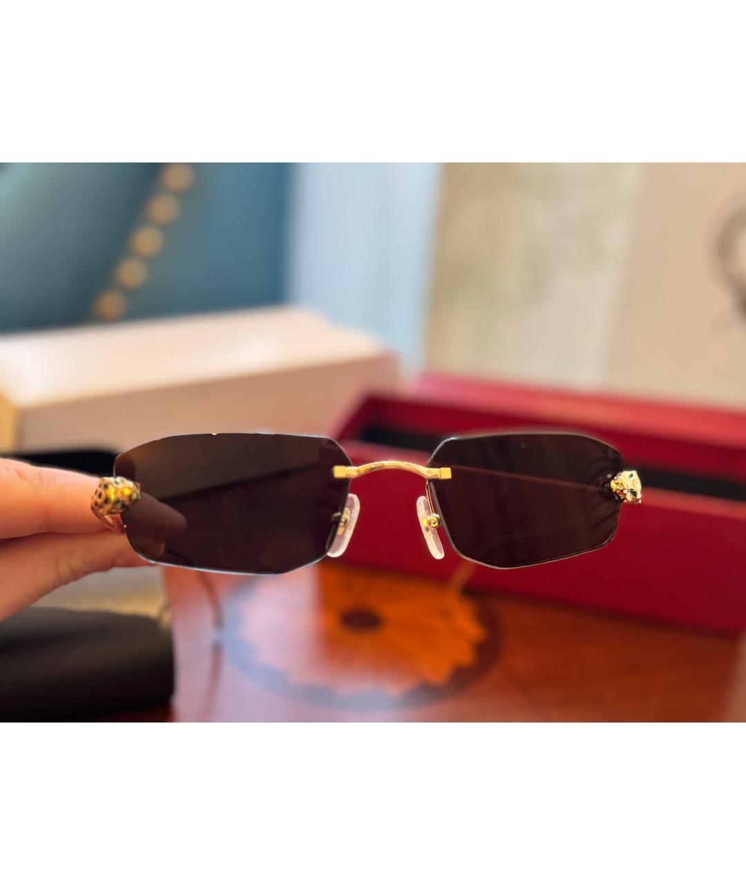 CARTIER Золотые металлические солнцезащитные очки, фото 2