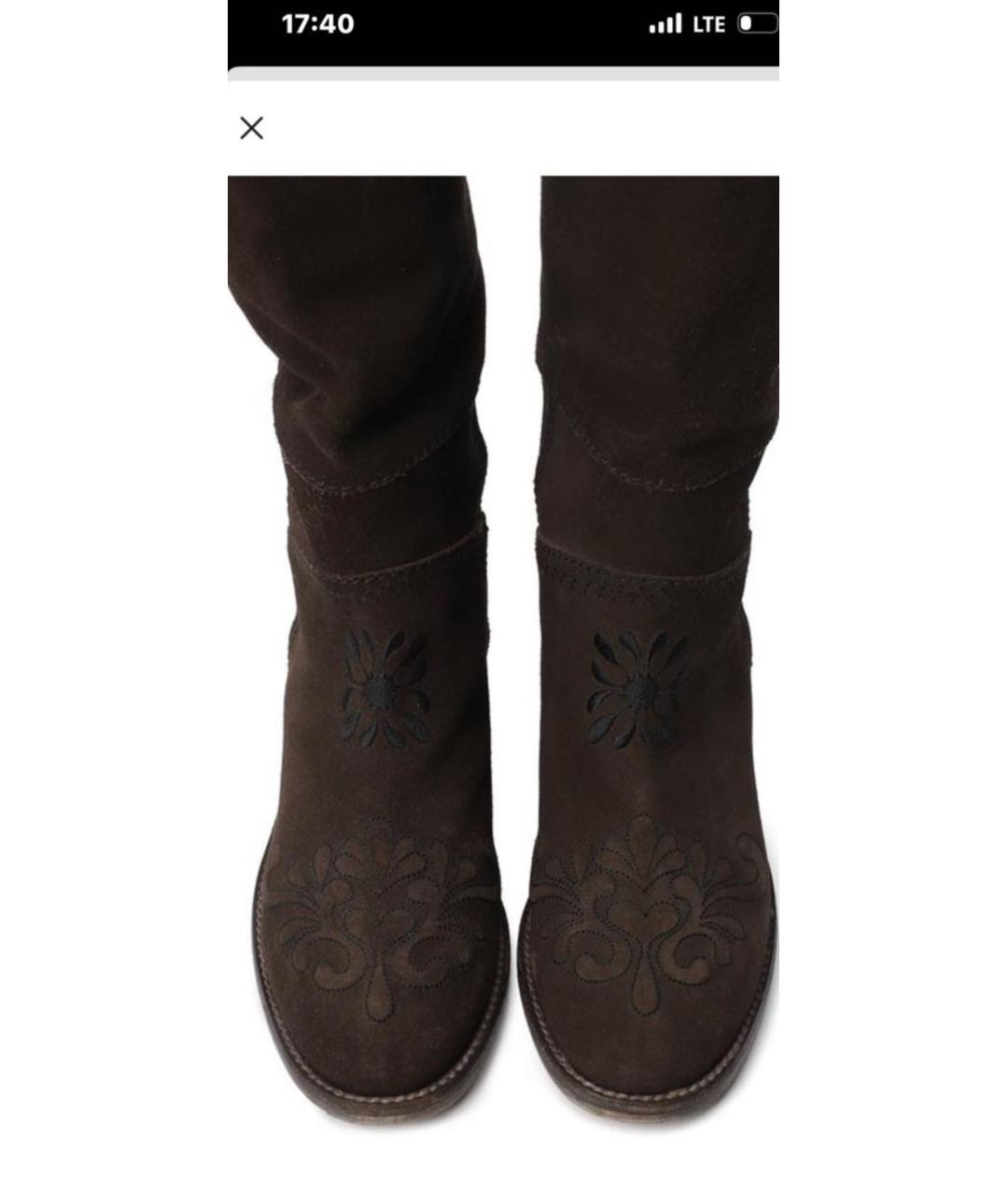 CHANEL Коричневые замшевые сапоги, фото 3