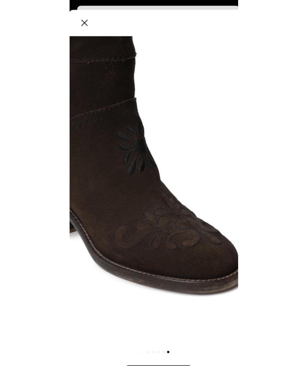 CHANEL Коричневые замшевые сапоги, фото 7