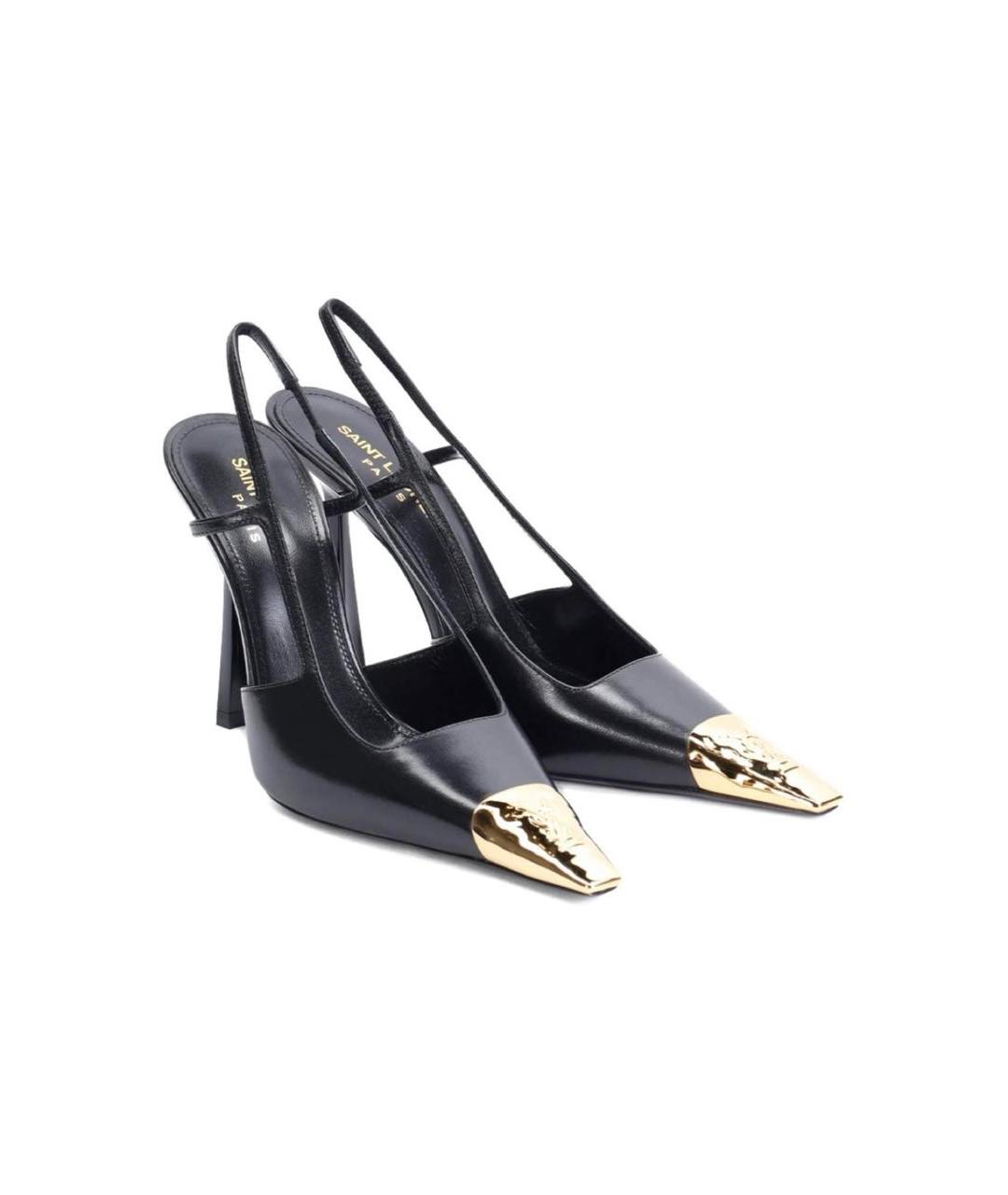 SAINT LAURENT Черные кожаные туфли, фото 4