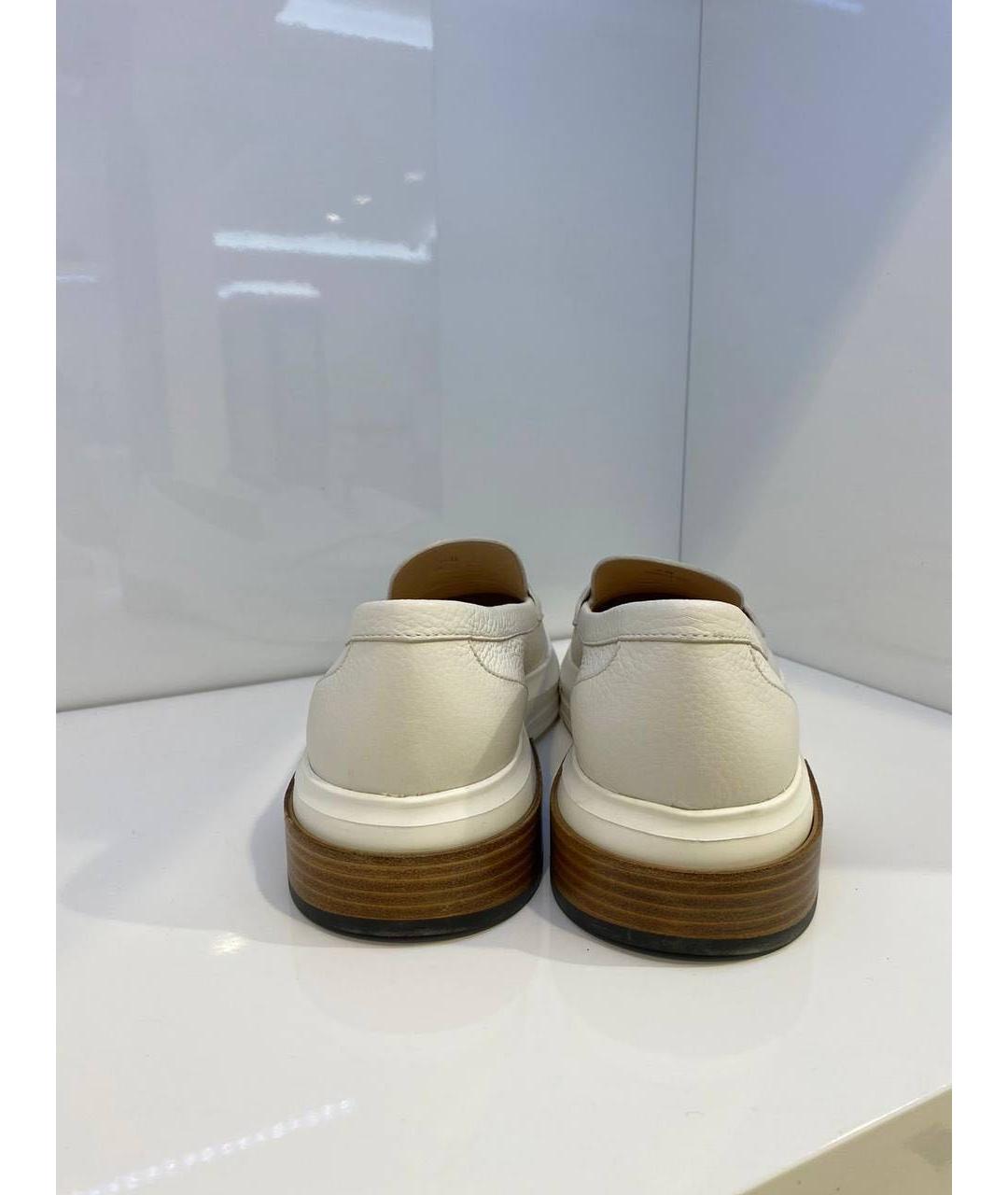 TOD'S Белые кожаные слипоны, фото 3