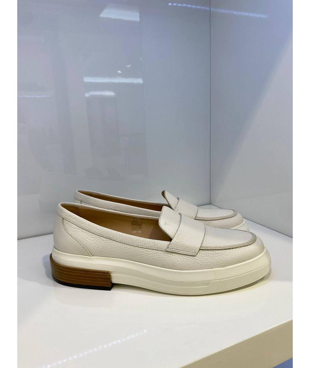 TOD'S Белые кожаные слипоны, фото 4
