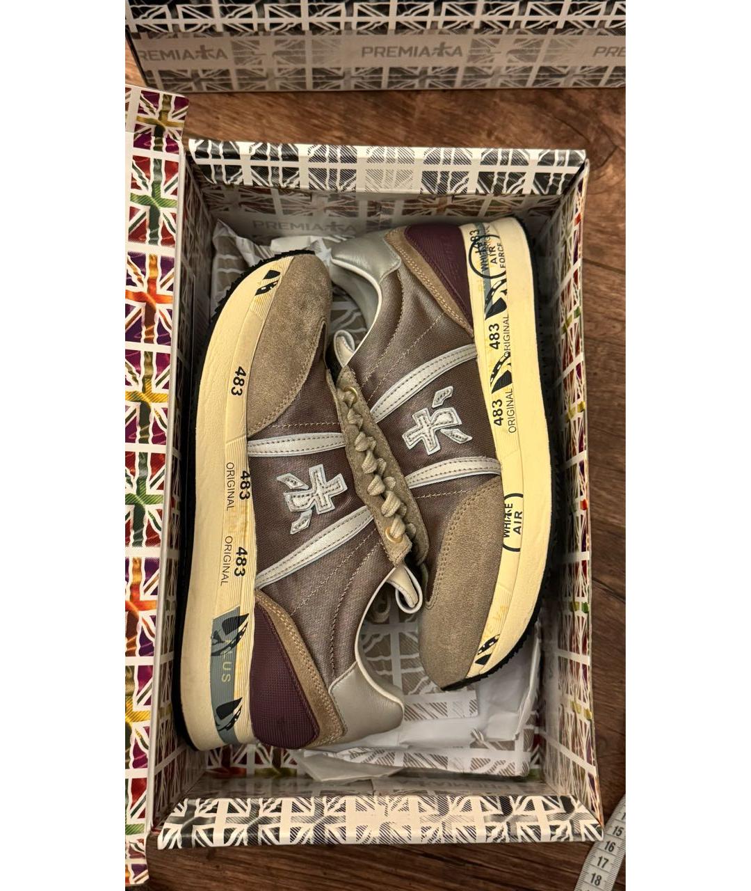 PREMIATA Бежевые кожаные кроссовки, фото 2