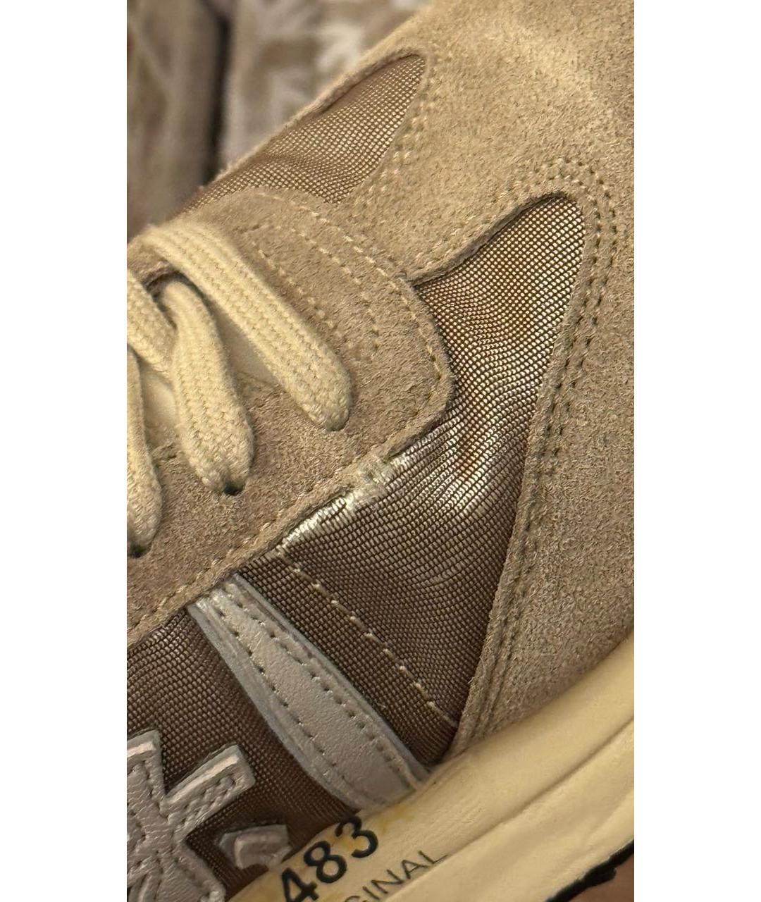 PREMIATA Бежевые кожаные кроссовки, фото 6