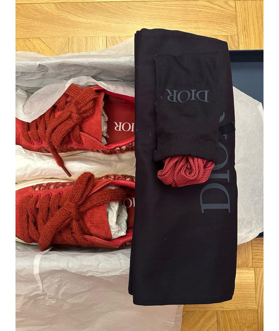 CHRISTIAN DIOR Бордовые замшевые низкие кроссовки / кеды, фото 5