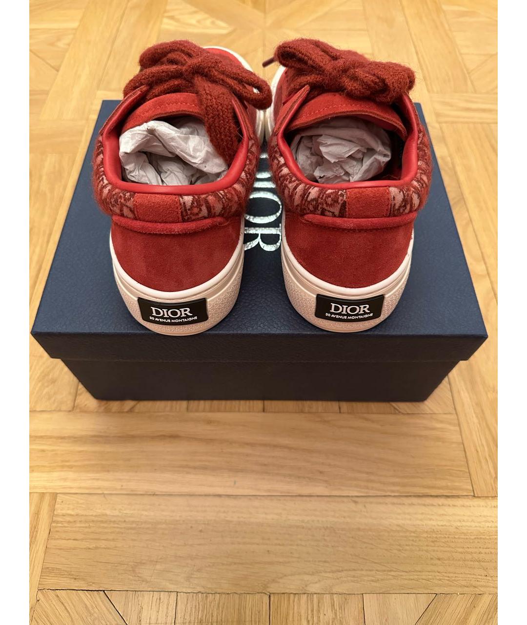 CHRISTIAN DIOR Бордовые замшевые низкие кроссовки / кеды, фото 4