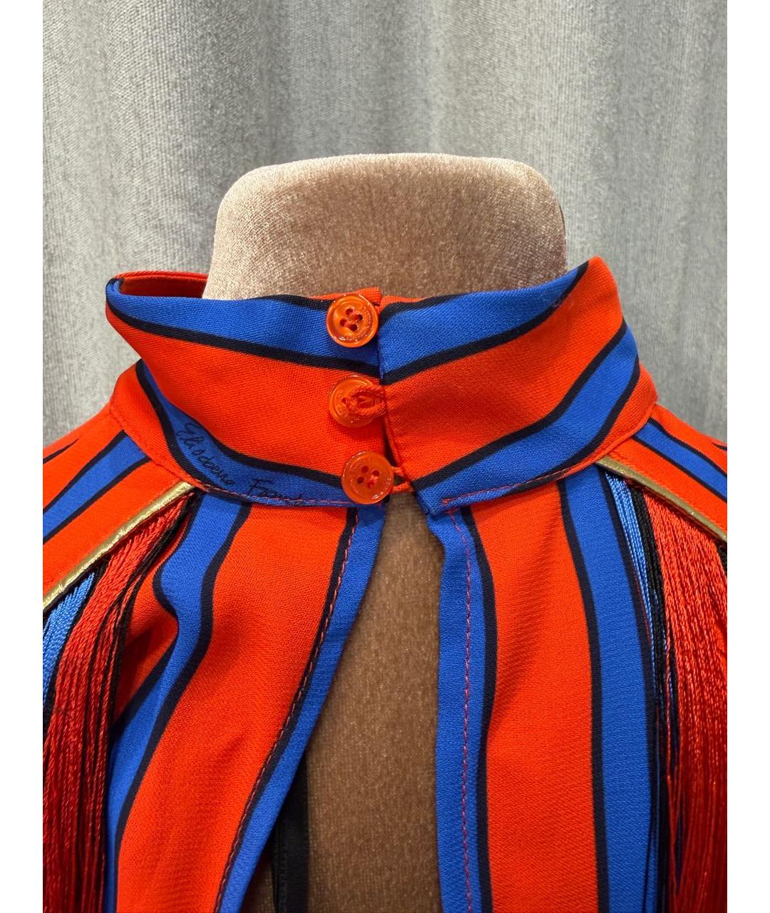 ELISABETTA FRANCHI Красное вискозное коктейльное платье, фото 7