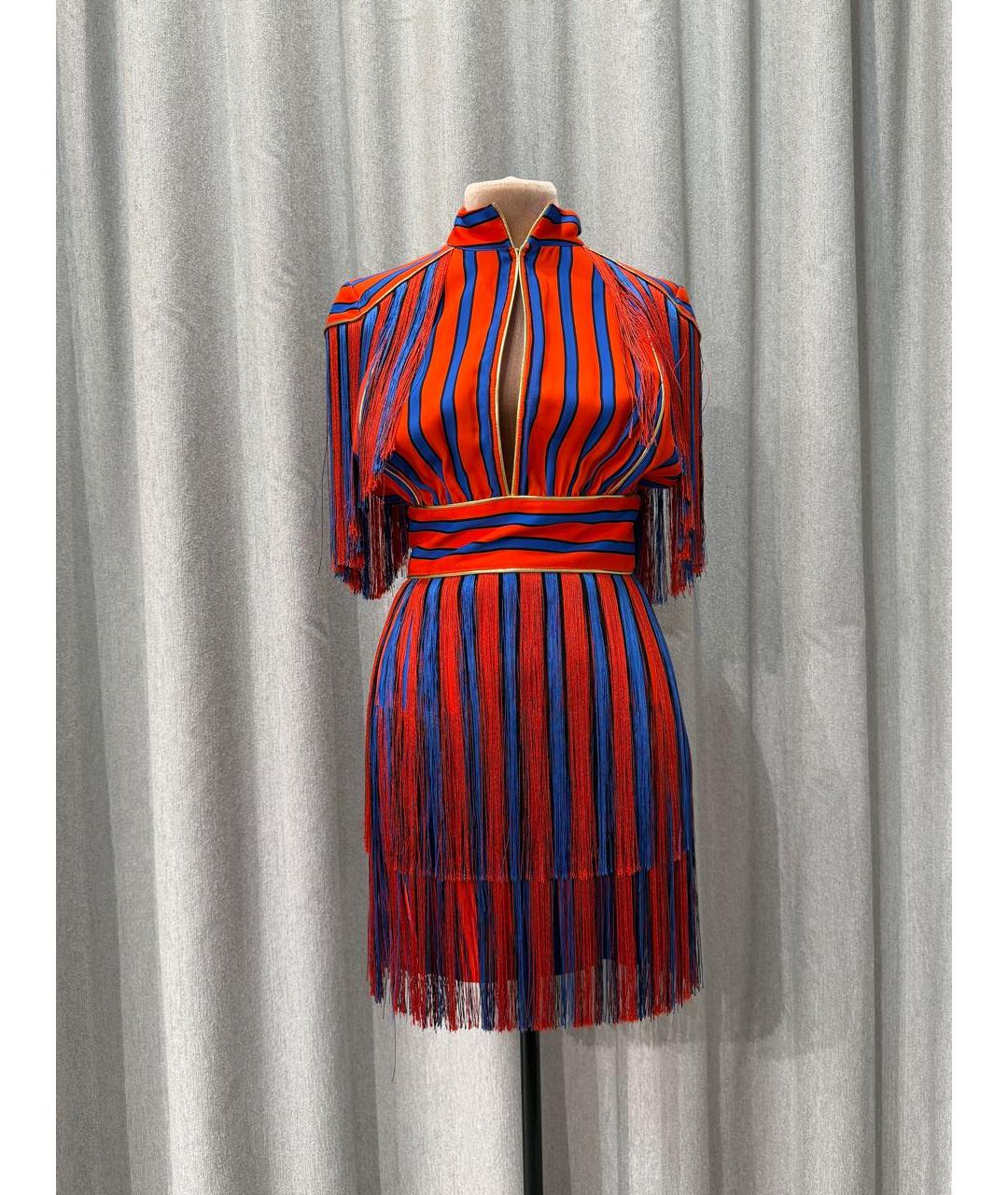 ELISABETTA FRANCHI Красное вискозное коктейльное платье, фото 8