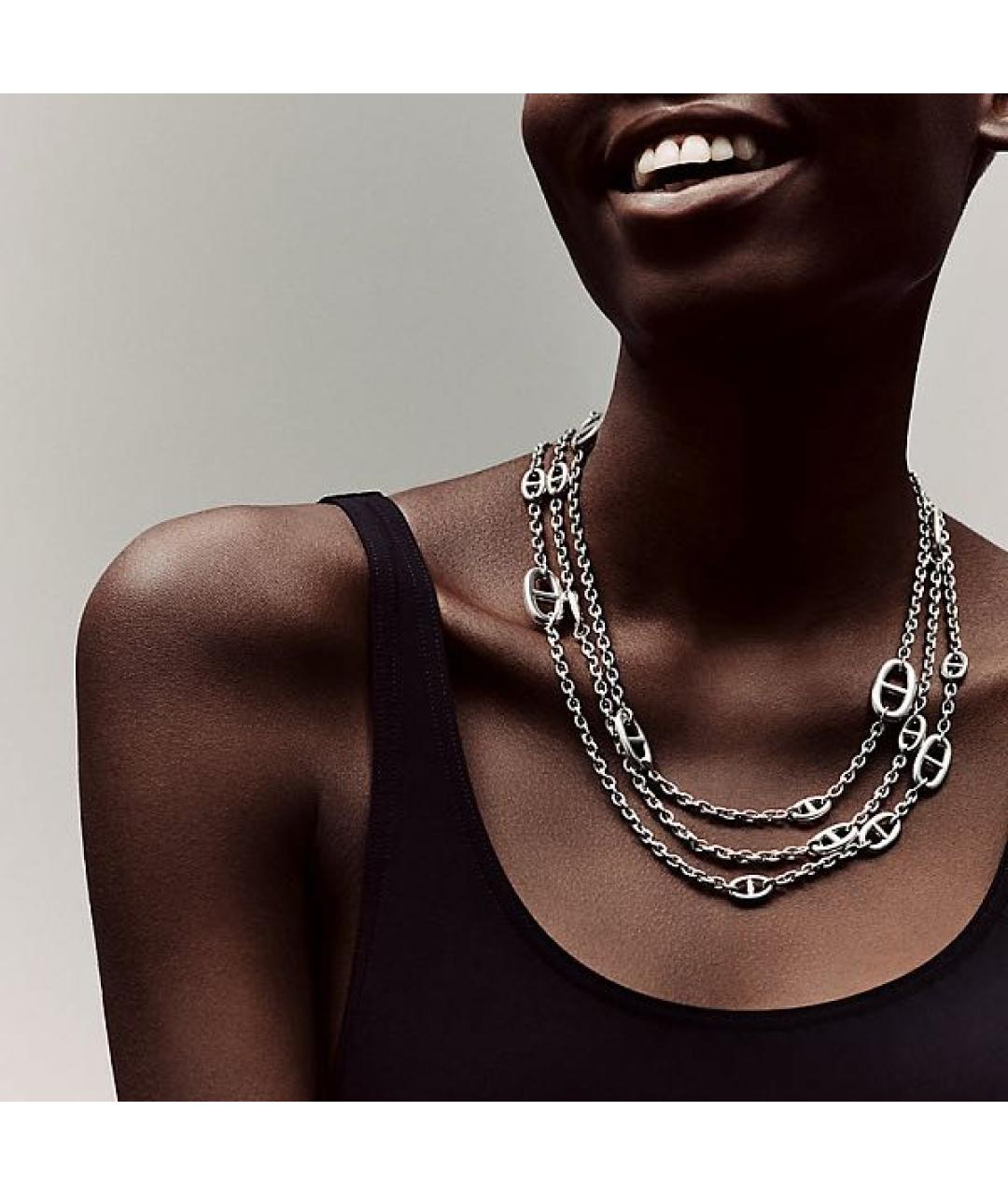 HERMES Серебряное серебряное колье, фото 3