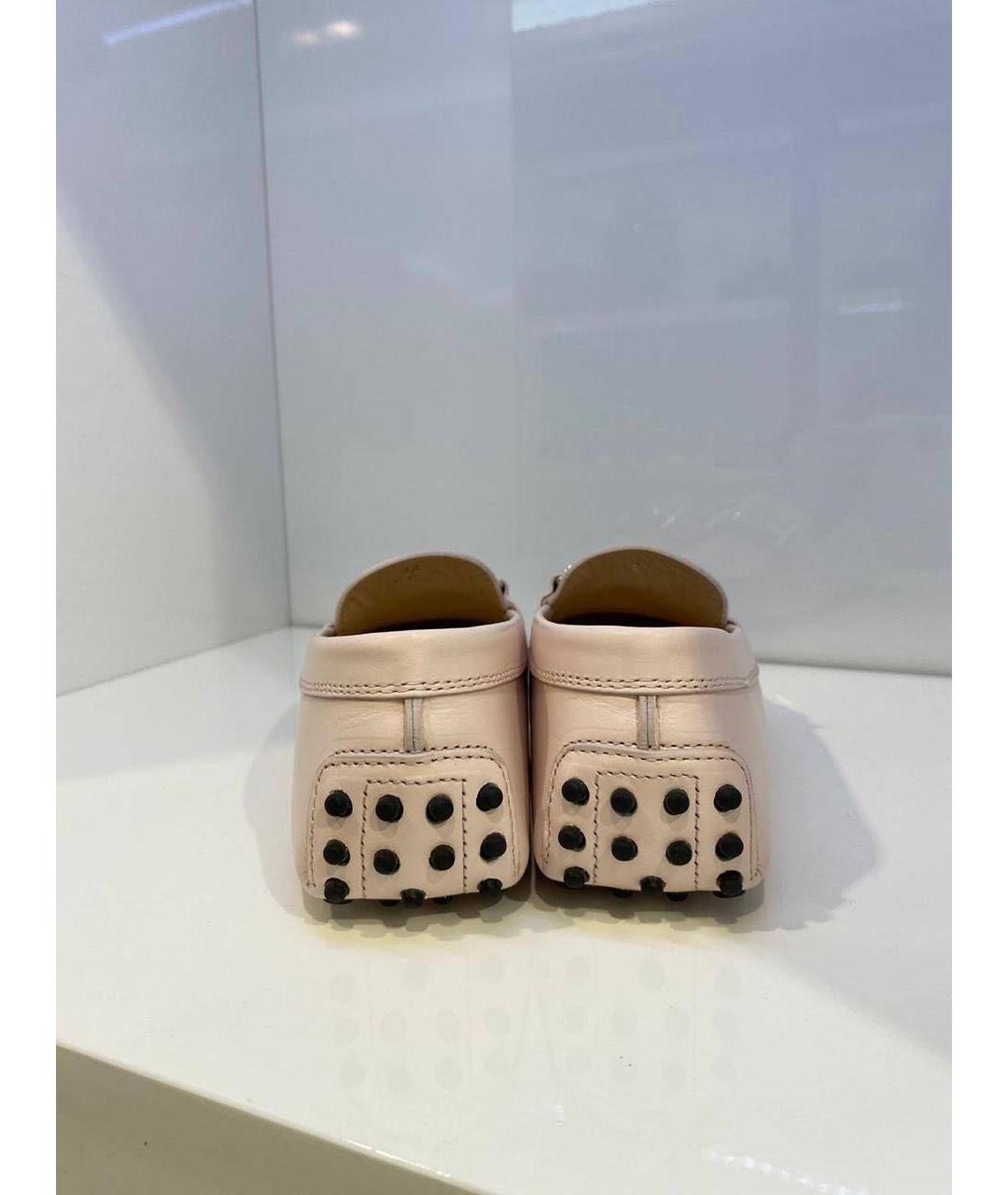 TOD'S Розовые кожаные мокасины, фото 3