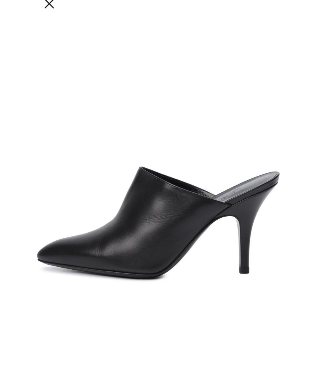 HERMES Черные кожаные мюли, фото 6