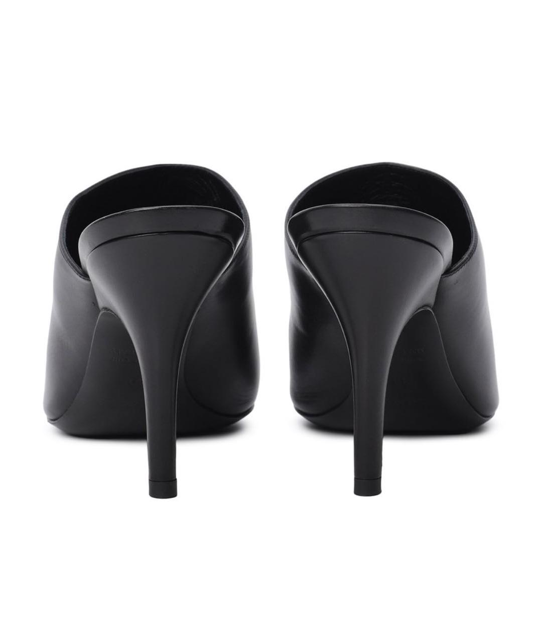 HERMES Черные кожаные мюли, фото 4