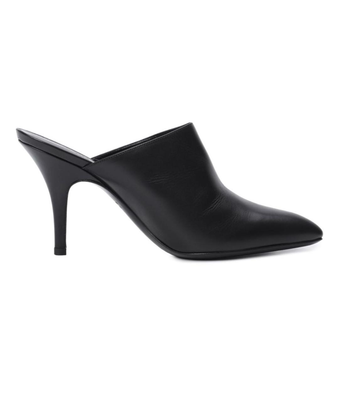 HERMES Черные кожаные мюли, фото 5