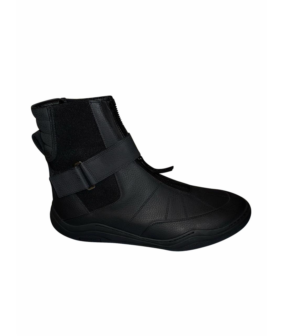 LANVIN Черные кожаные высокие ботинки, фото 1