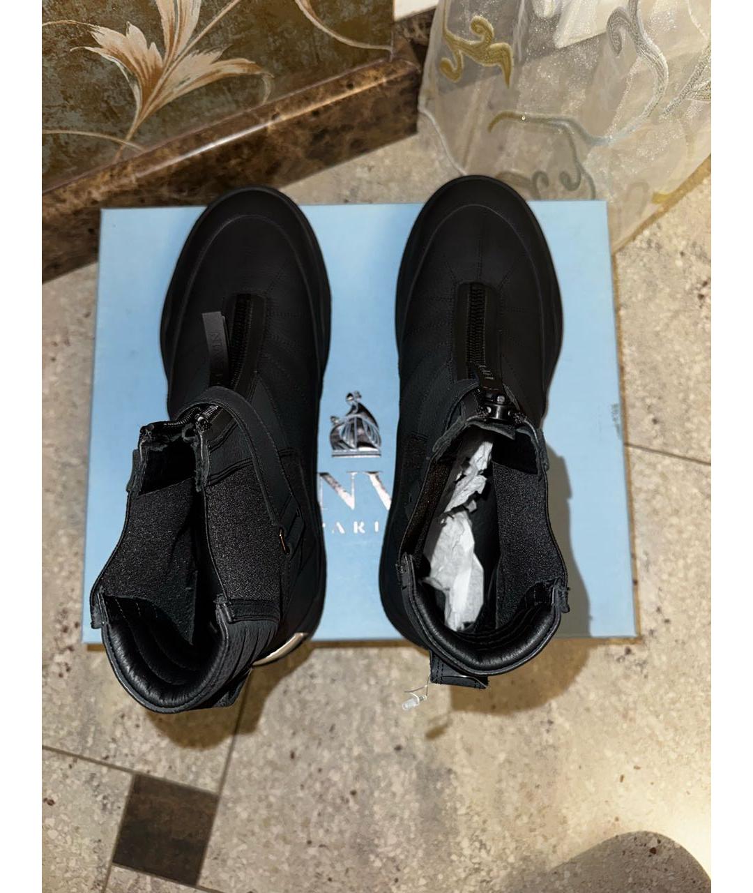 LANVIN Черные кожаные высокие ботинки, фото 3