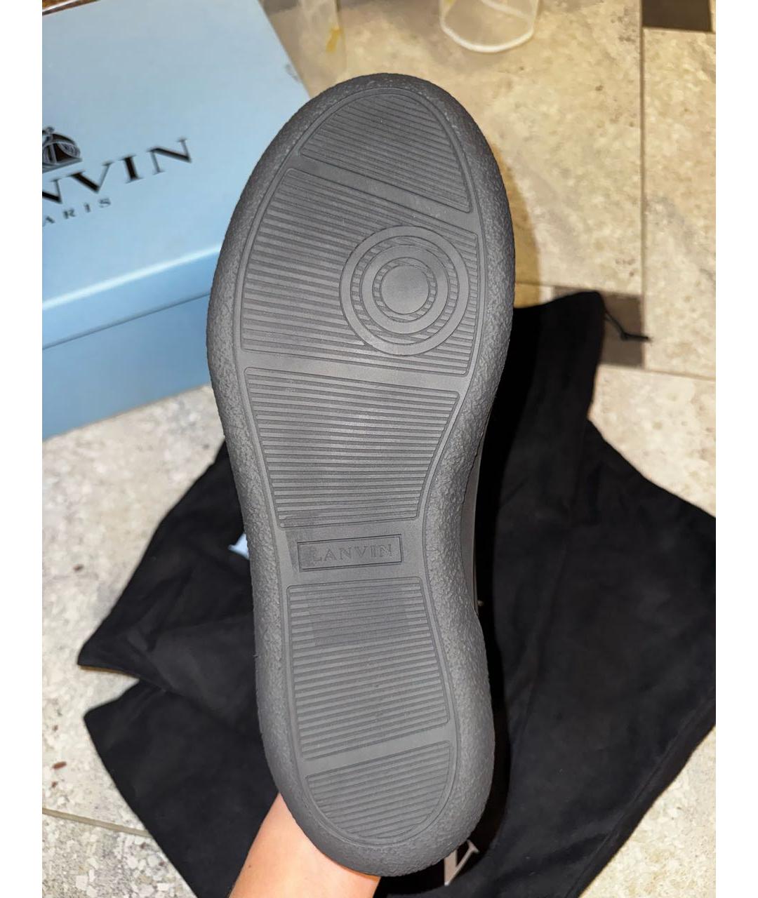 LANVIN Черные кожаные высокие ботинки, фото 6