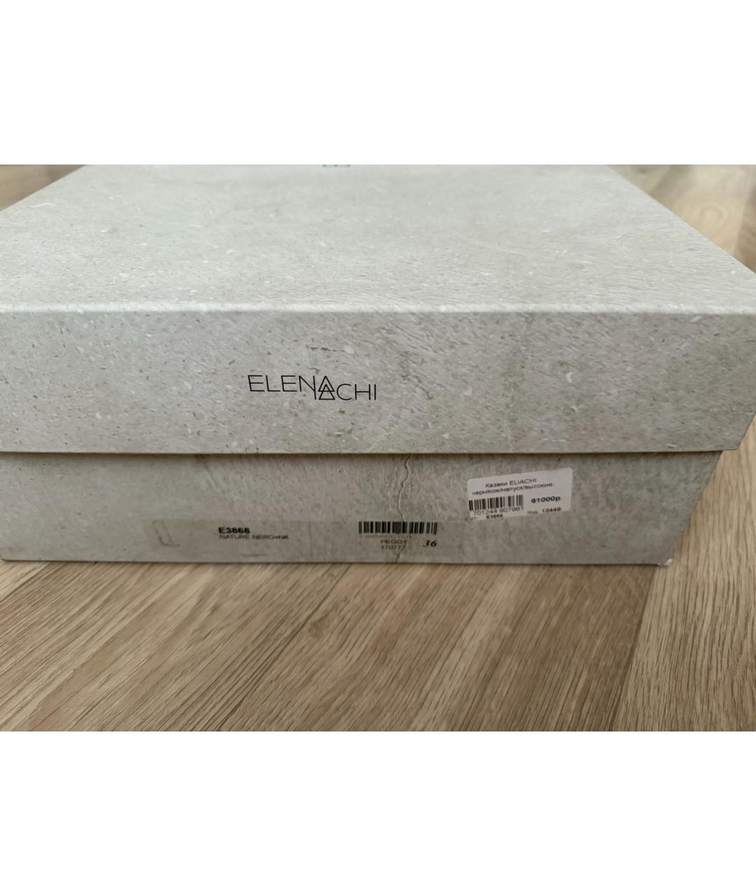 ELENA IACHI Черные кожаные сапоги, фото 4