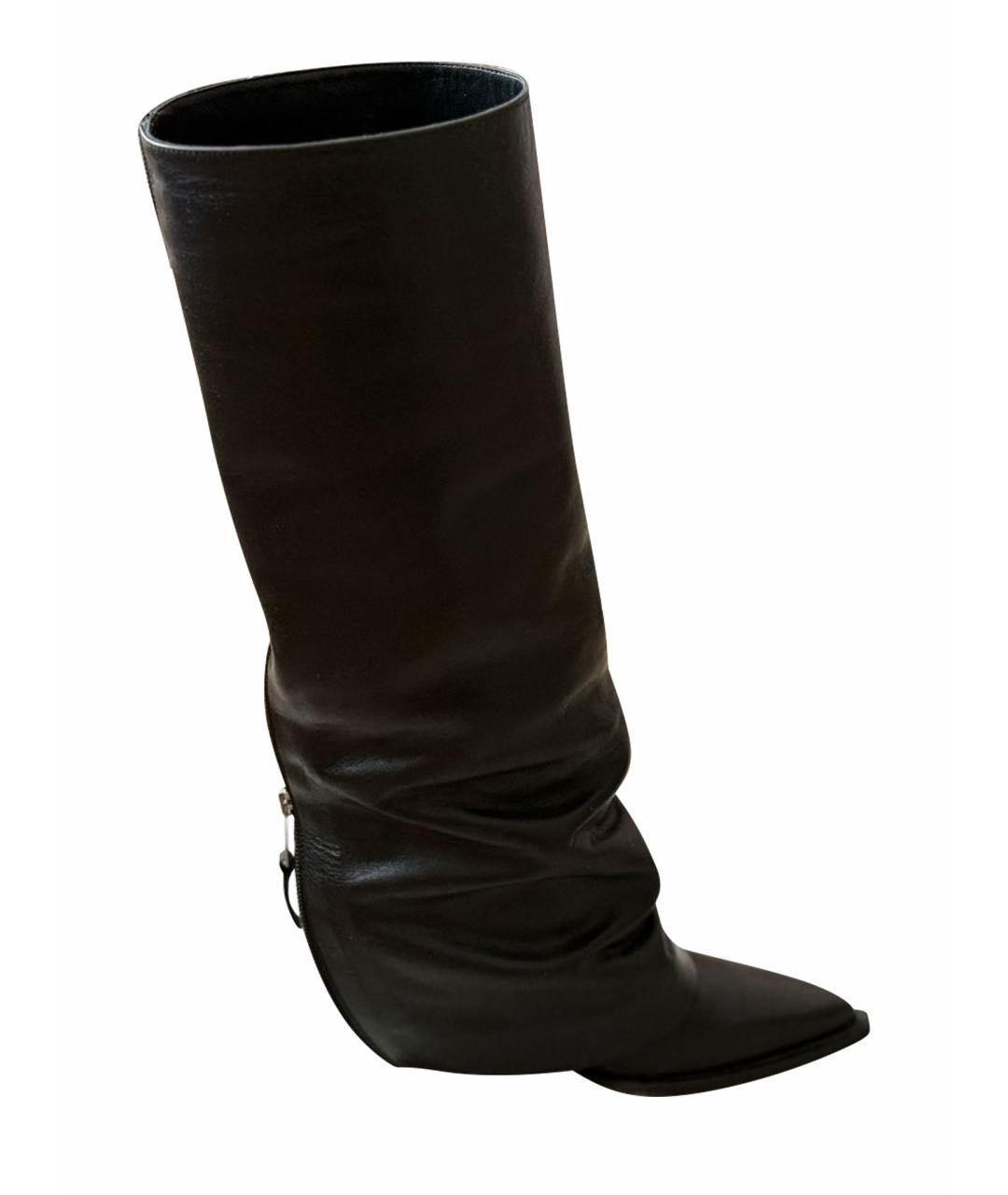 ELENA IACHI Черные кожаные сапоги, фото 1