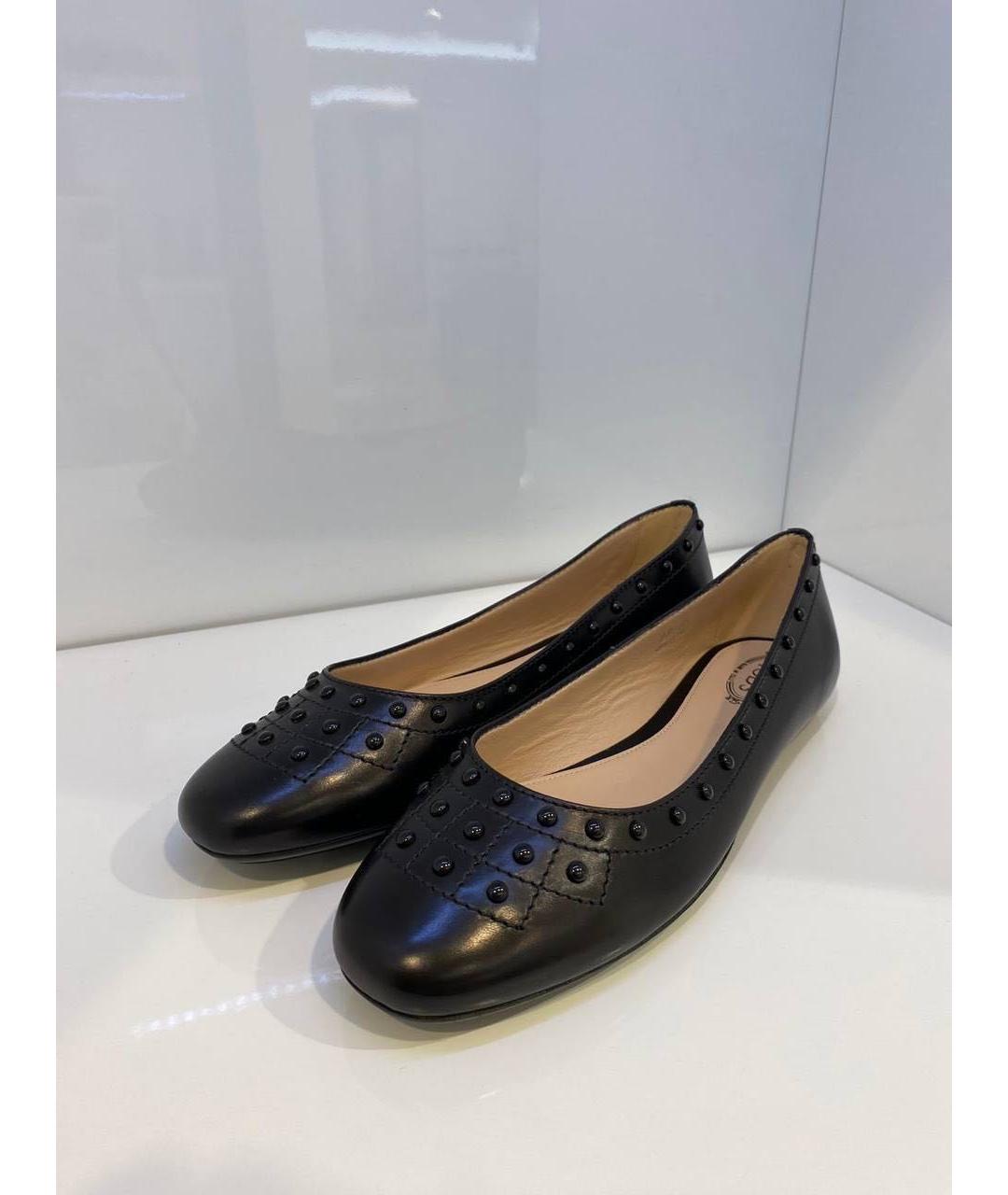 TOD'S Черные кожаные балетки, фото 2