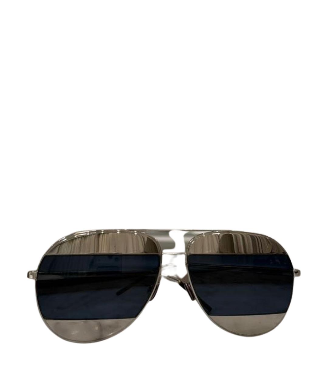 CHRISTIAN DIOR Серебряные металлические солнцезащитные очки, фото 1