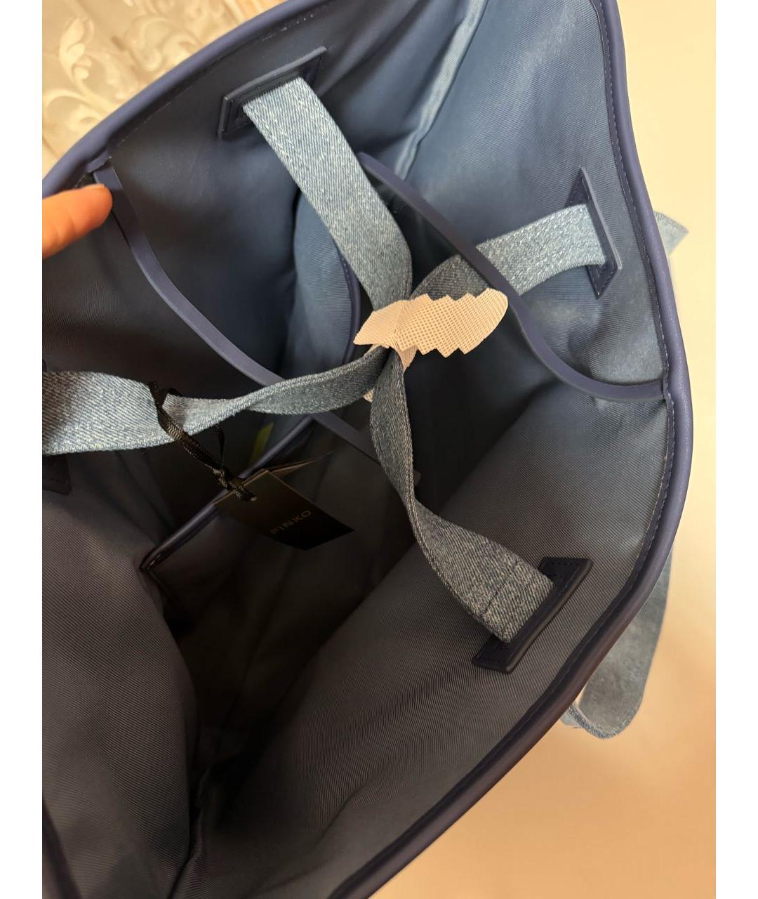 PINKO Синяя тканевая сумка тоут, фото 2