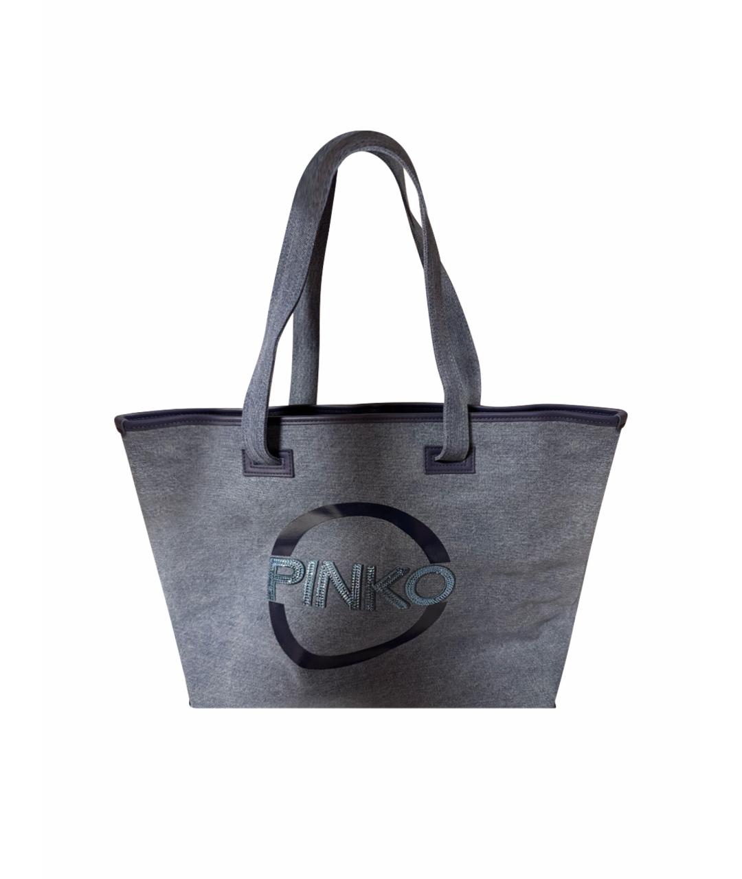 PINKO Синяя тканевая сумка тоут, фото 1