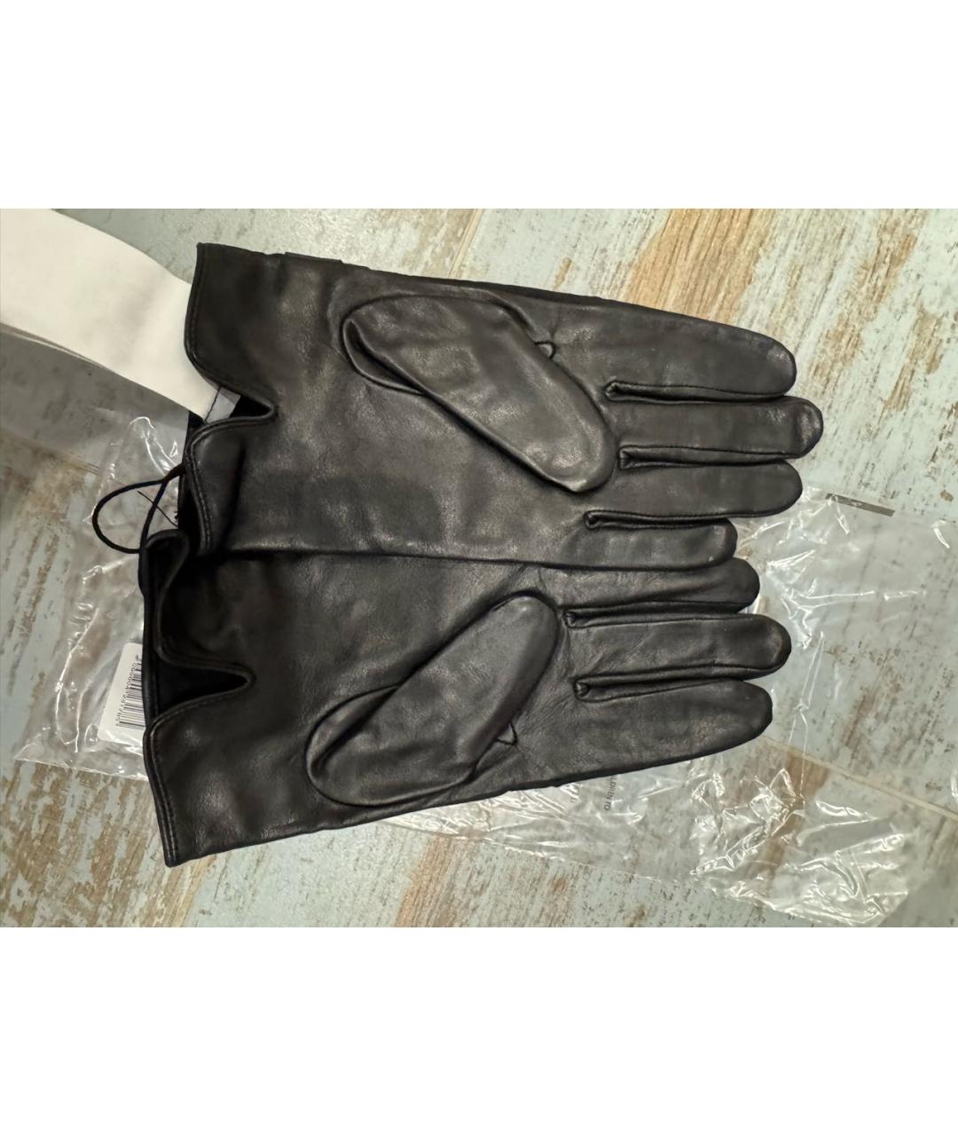 KARL LAGERFELD Черные кожаные перчатки, фото 2