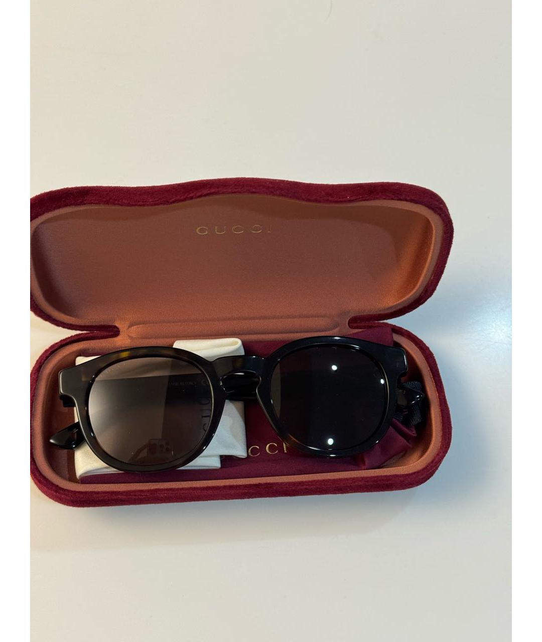 GUCCI Коричневые пластиковые солнцезащитные очки, фото 5