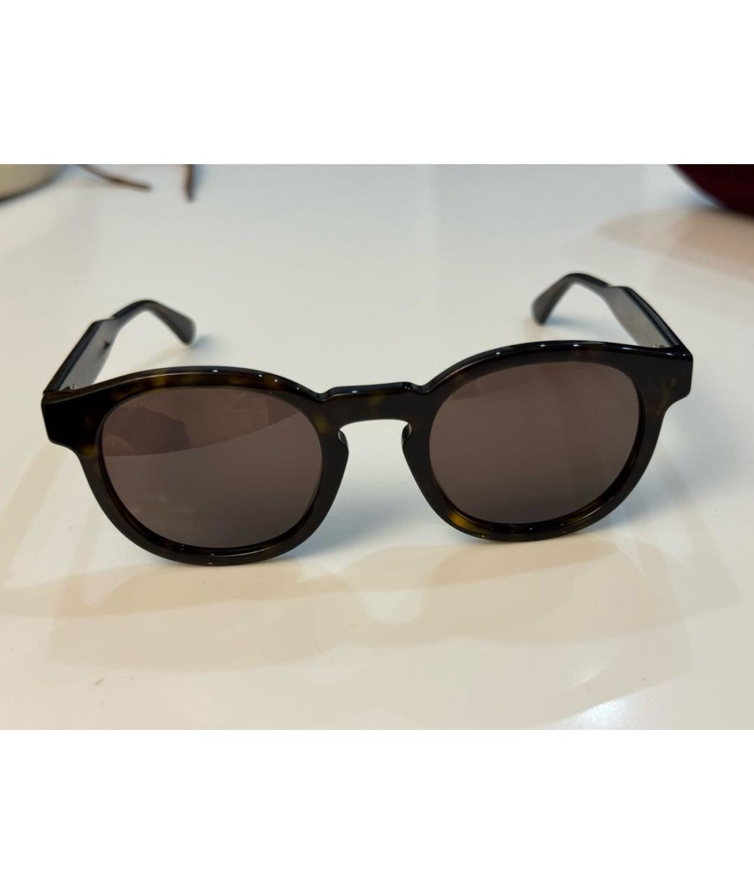 GUCCI Коричневые пластиковые солнцезащитные очки, фото 6