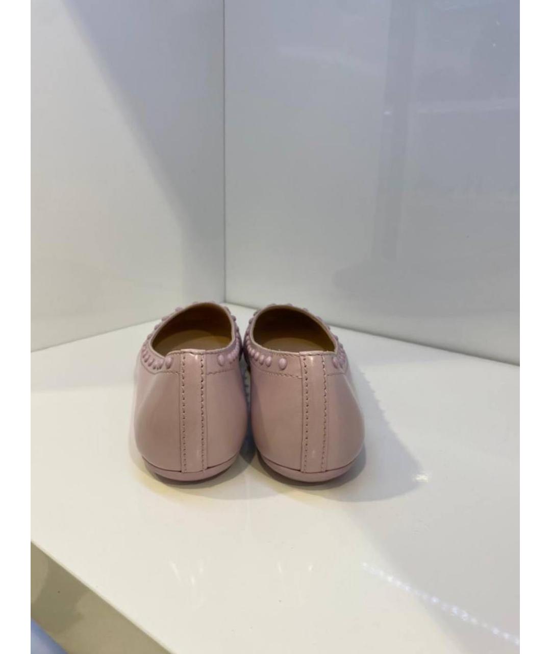 TOD'S Розовые кожаные балетки, фото 3